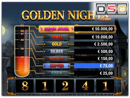 Bally Wulff Gamomat Golden Nights Bonus Jackpot-Ausspielung