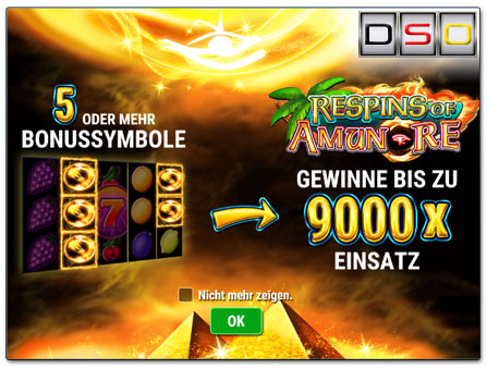 Bally Wulff Gamomat Respins of Amun Re Bonus-Ausspielung