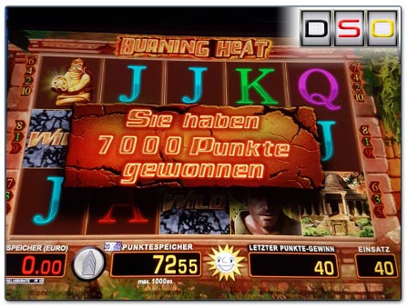 Spielhalle - Gewinn bei Burning Heat